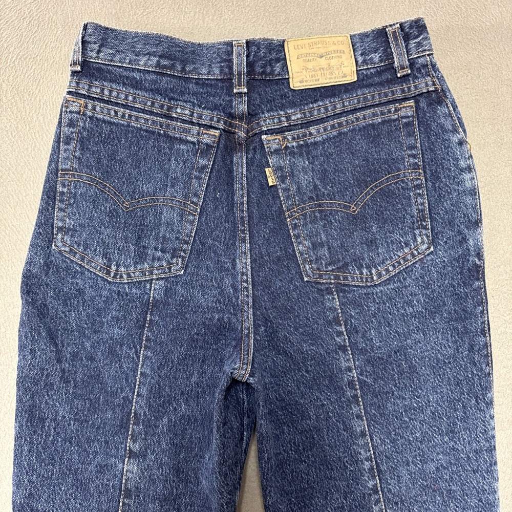 VTG Levis 908 Orange Tab Dark Wash Jeans Womens 13 Hi Rise USA 80s Mom Ankle Zip